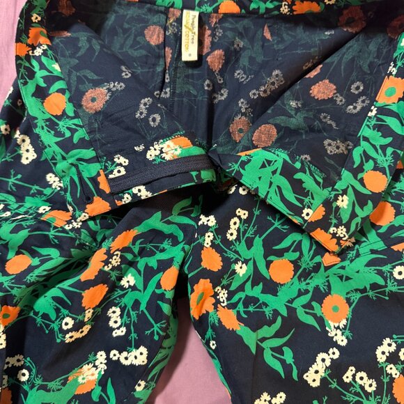 People Tree Claudia Marigold Leaf Print Trousers Organic Cotton size 8 - Picture 10 of 14